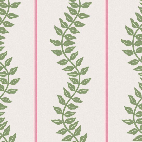 Laurel Leaf Stripe Pink & Green - Image 3