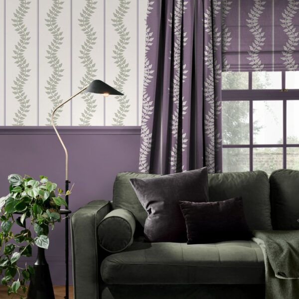 Laurel Leaf Stripe Mauve & Sage - Image 2