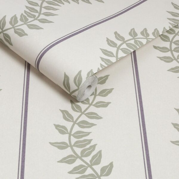 Laurel Leaf Stripe Mauve & Sage