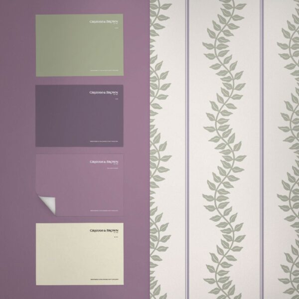 Laurel Leaf Stripe Mauve & Sage - Image 4