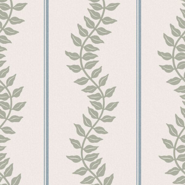 Laurel Leaf Stripe Sky & Green - Image 3