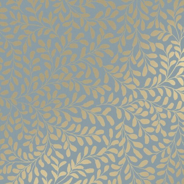 Gilded Leaf Sky Blue & Pale Gold - Image 3